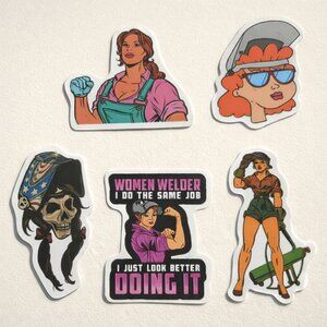 Women in Welding Sticker Set | Welder Girl Decals | Metalworking Gifts